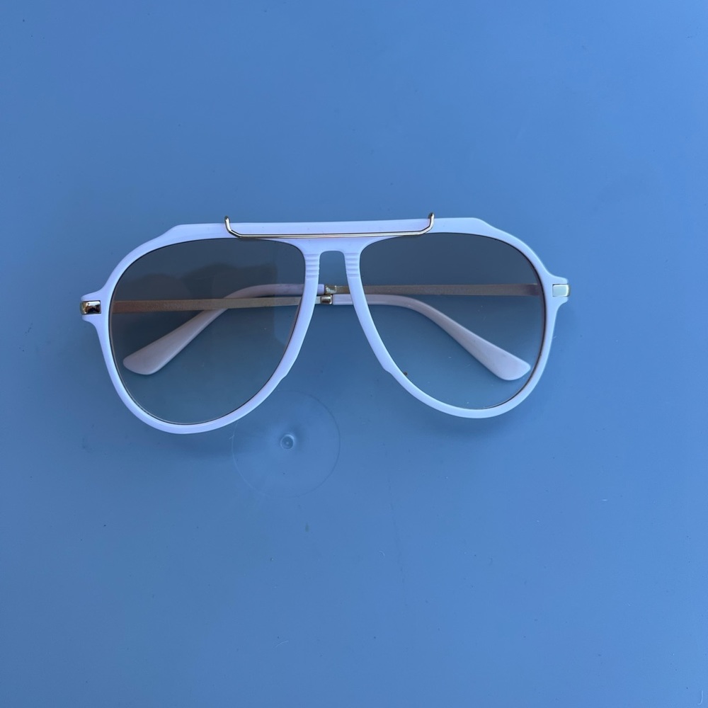 Michael Kors Jemma aviator style acetate sunglasses, white/brown/gold